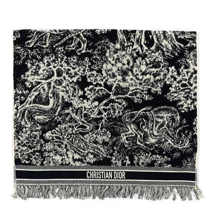 Christian Dior Cotton Toile De Jouy Reverse Towel Bleu Marine 2 of 4