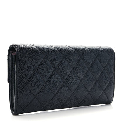 Chanel Caviar Quilted Large Gusset Flap Wallet Black 3 of 8
