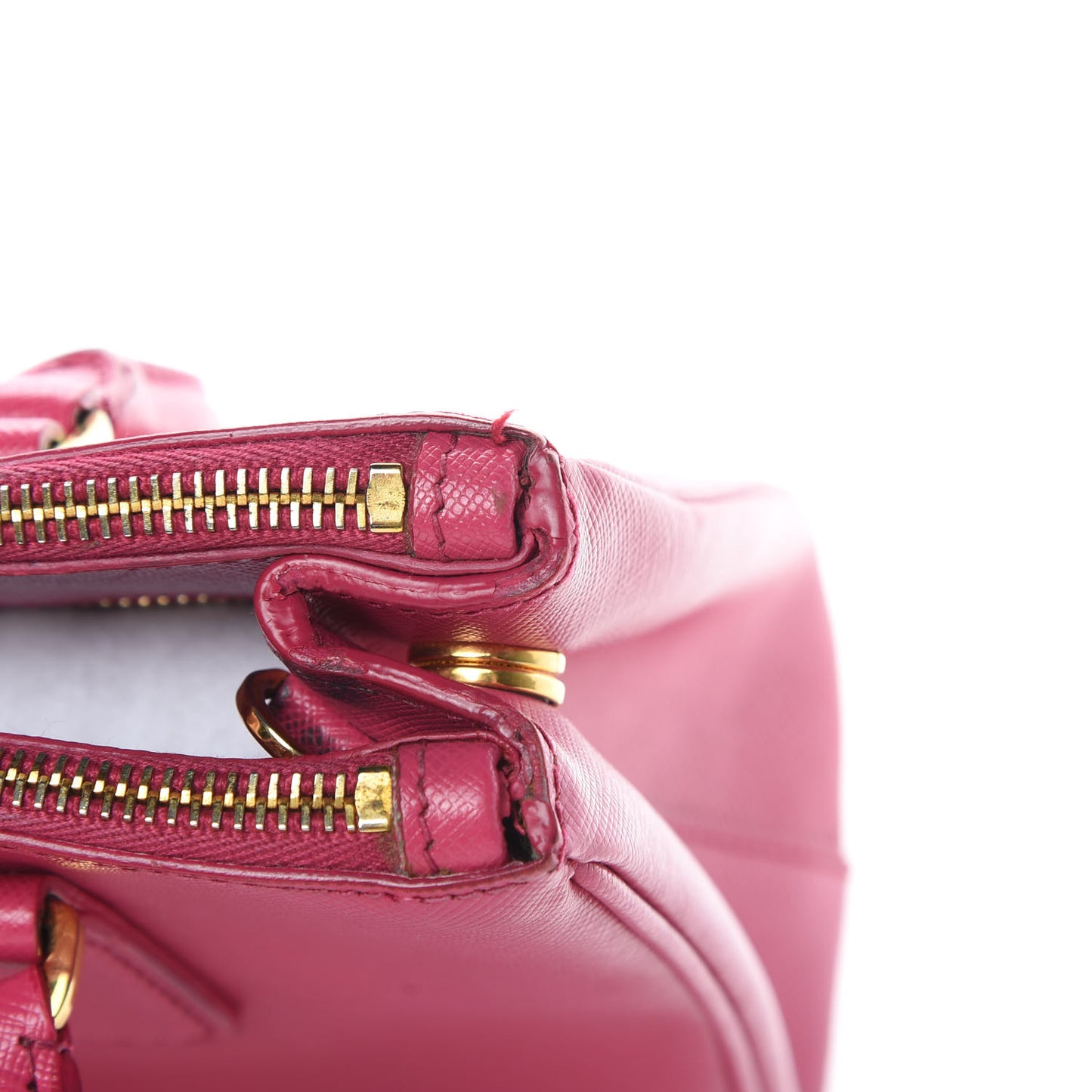 Saffiano Lux Small Galleria Double Zip Tote Fuxia