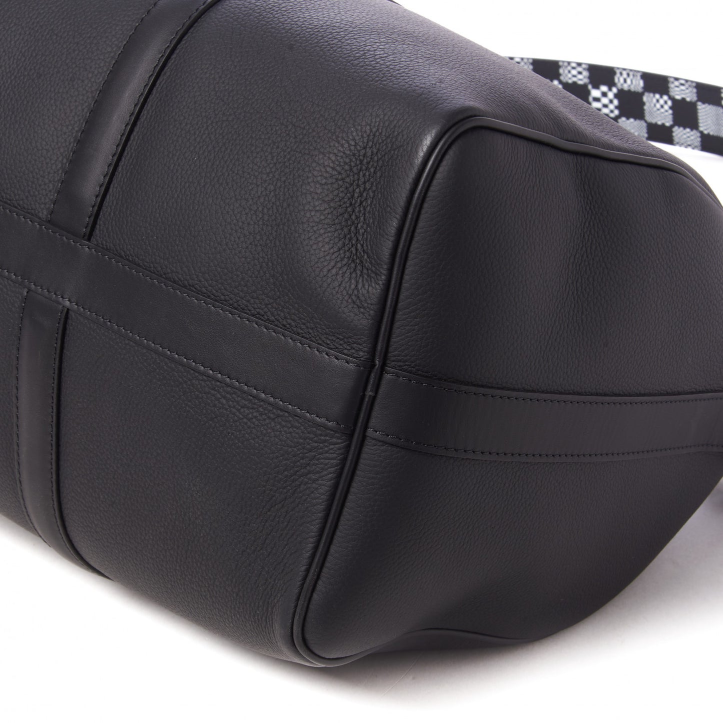 Calfskin Damier Distorted Keepall Bandouliere 40 Black