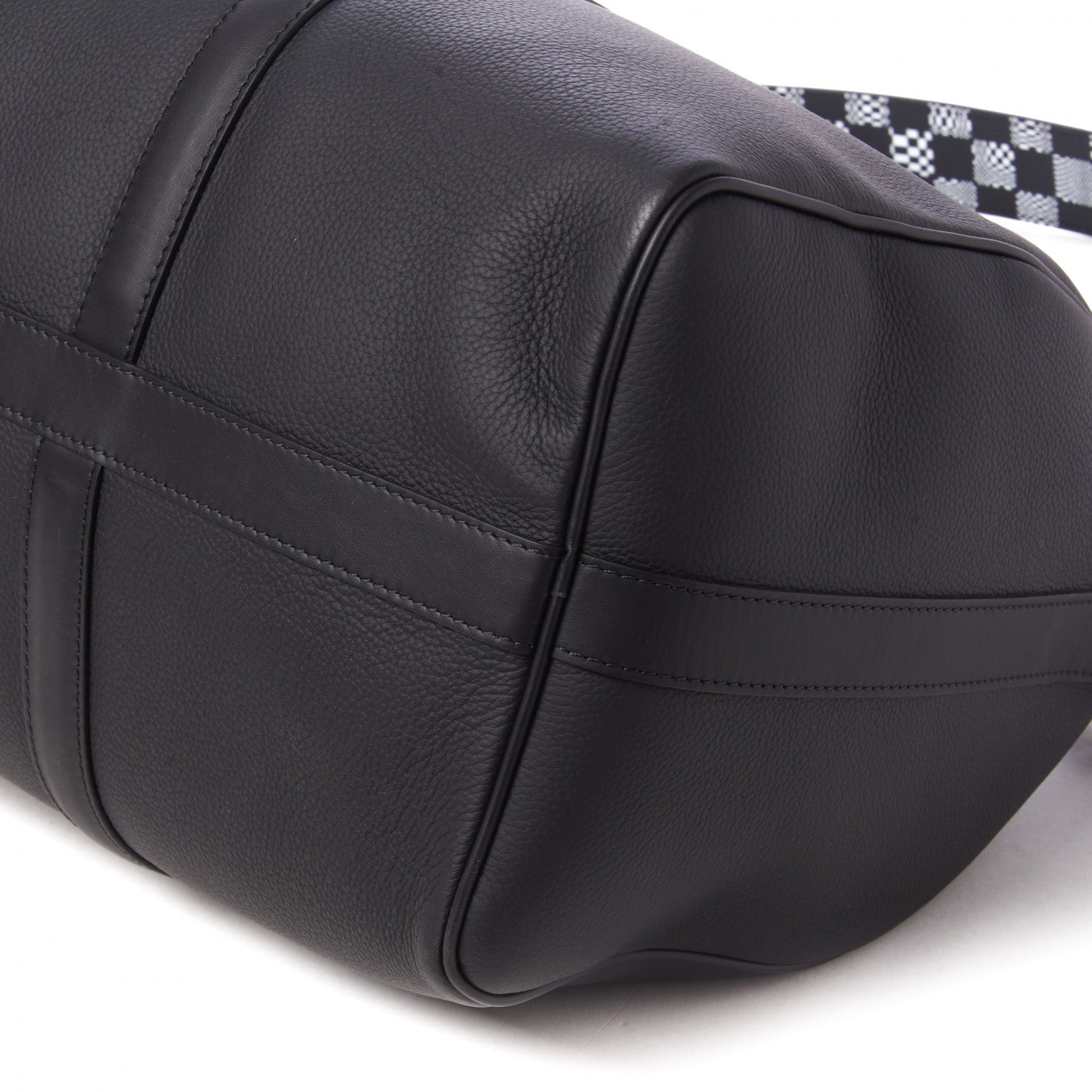Louis Vuitton Calfskin Damier Distorted Keepall Bandouliere 40 Black 4 of 8