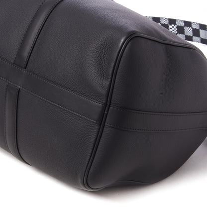 Louis Vuitton Calfskin Damier Distorted Keepall Bandouliere 40 Black 4 of 8