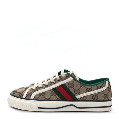 Gucci GG Monogram Web Womens 1977 Tennis Sneakers 39 Beige Ebony Mystic White 1 of 7