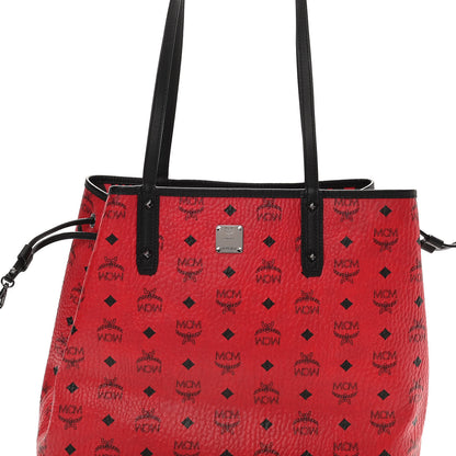 MCM Visetos Medium Project Reversible Shopper Tote Ruby Red Black 17 of 17