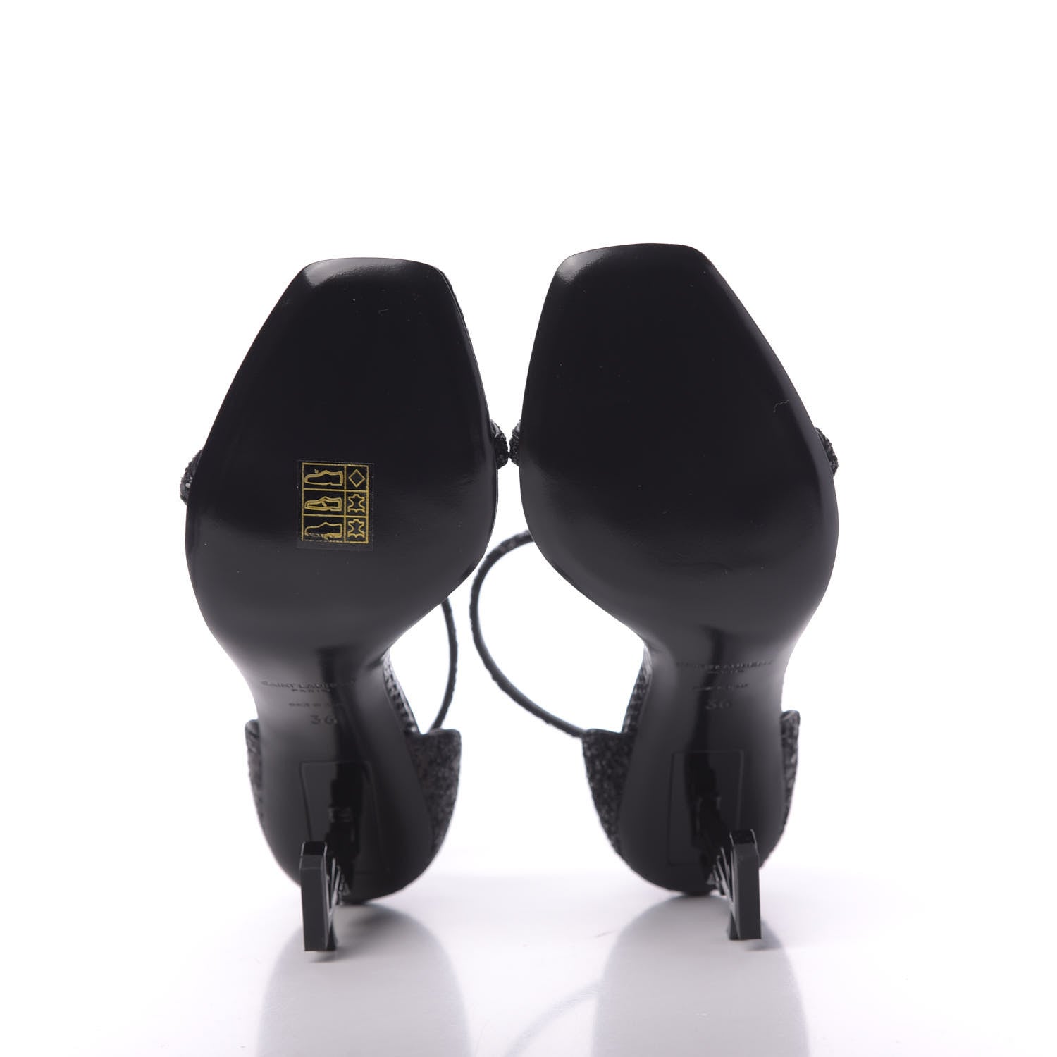 Saint Laurent Glitter Opyum 85 Sandals 36 Black 6 of 10