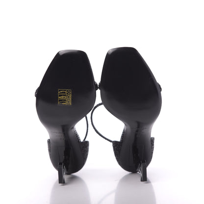 Saint Laurent Glitter Opyum 85 Sandals 36 Black 6 of 10