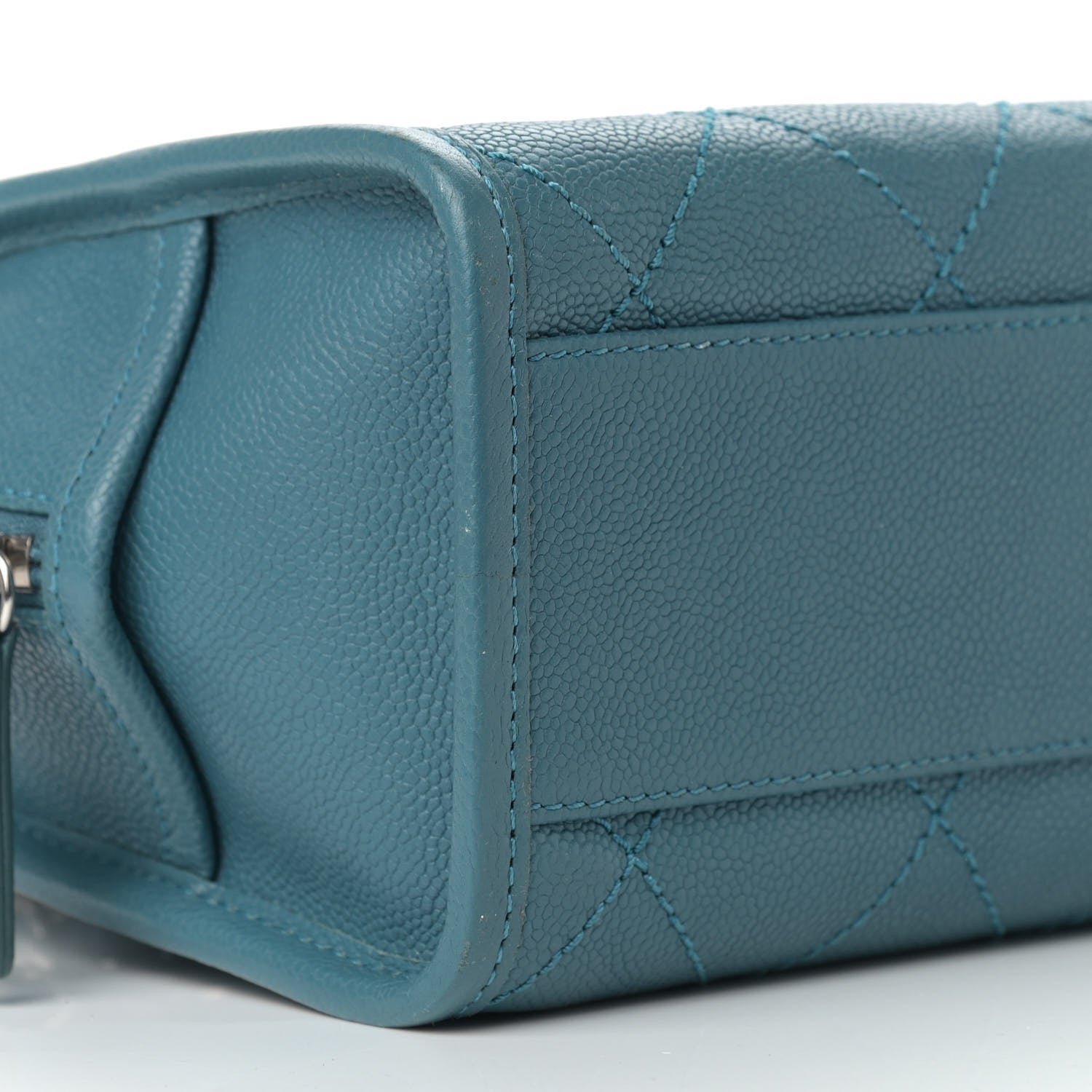 Chanel Caviar Quilted Small Deauville Bowling Bag Blue 8 of 12