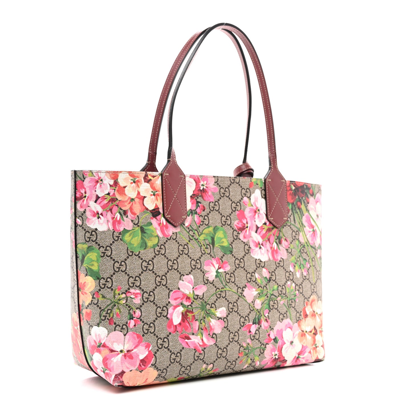 GG Supreme Monogram Blooms Small Reversible Tote Beige Multicolor Dry Rose