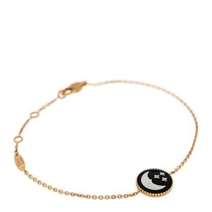 Christian Dior 18K Yellow Gold Diamond Black Onyx Mother of Pearl Rose Celeste Bracelet 2 of 4