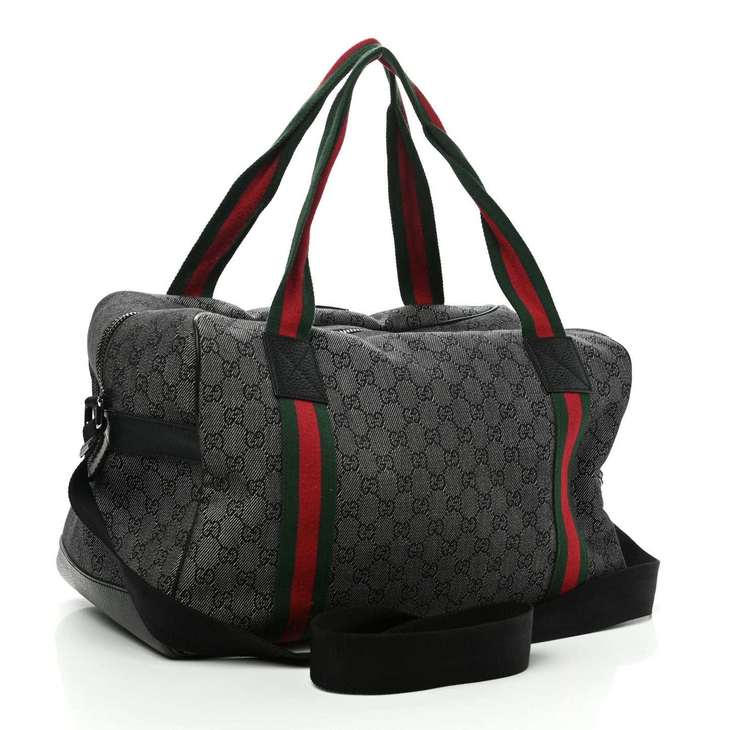 Denim Monogram Web Large Carry On Duffle Bag Black