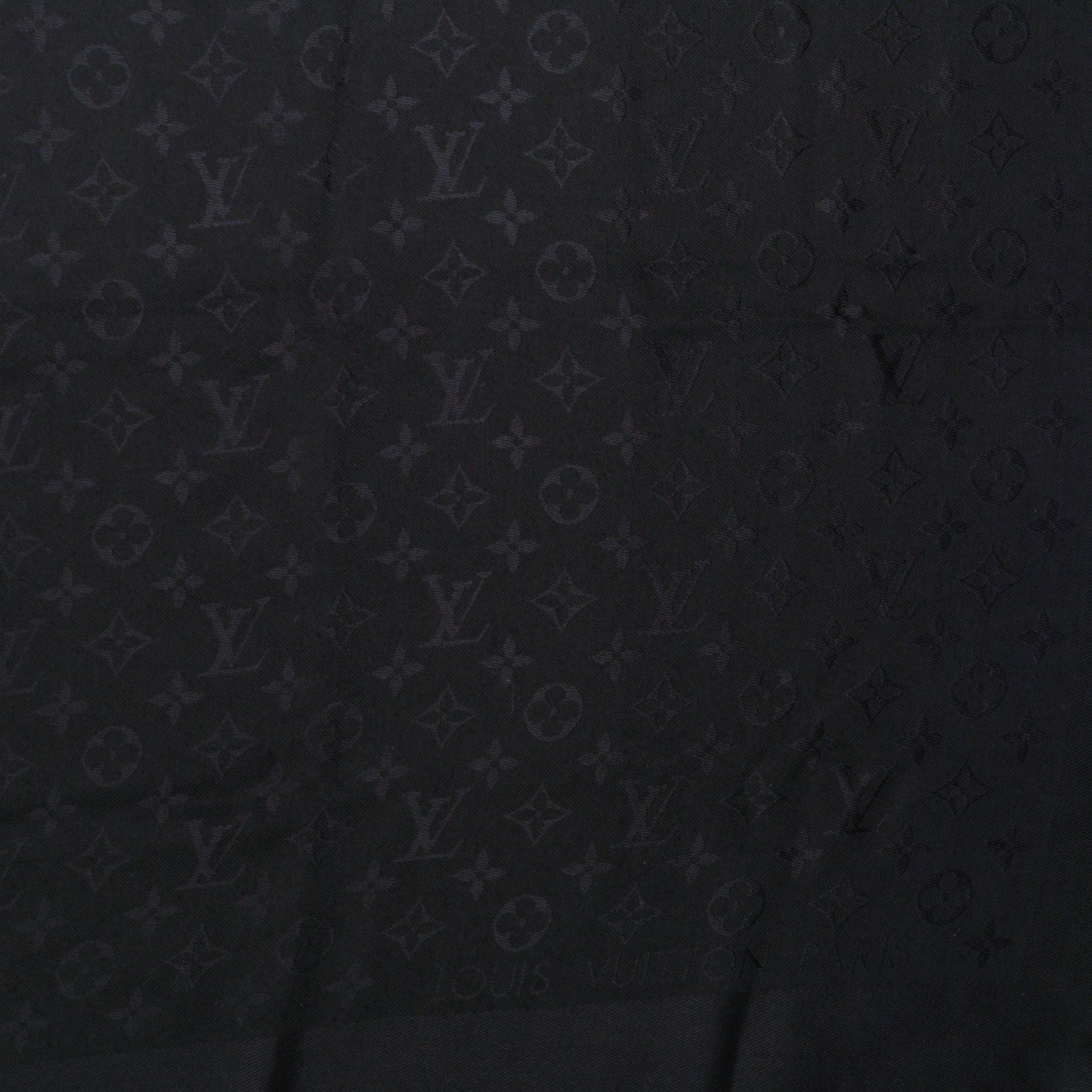 Louis Vuitton Silk Wool Monogram Shawl Black 4 of 5
