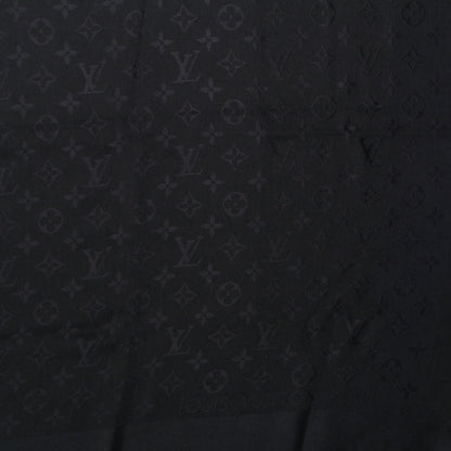 Louis Vuitton Silk Wool Monogram Shawl Black 4 of 5