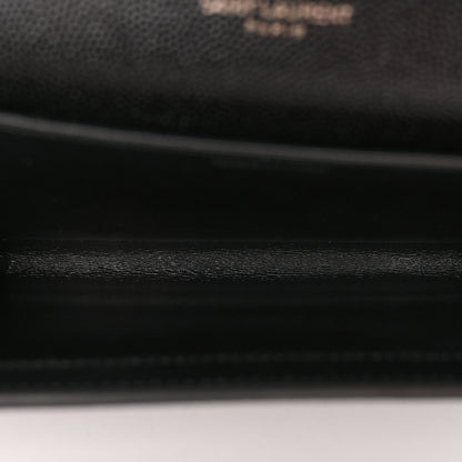 Saint Laurent Grain De Poudre Monogram Uptown Chain Wallet Black 6 of 10