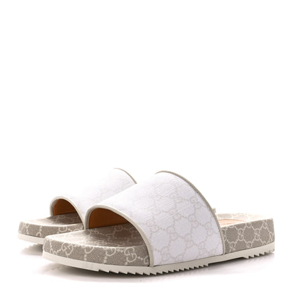 Gucci GG Supreme Monogram Demetra Mens Slide Sandals 11 White Mystic White 3 of 8