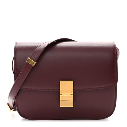 Celine Box Calfskin Medium Classic Box Flap Bag Burgundy 1 of 14