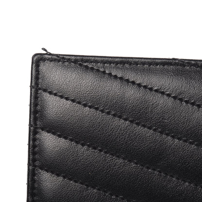 Saint Laurent Calfskin Matelasse Chevron Monogram Uptown Clutch Black 7 of 10