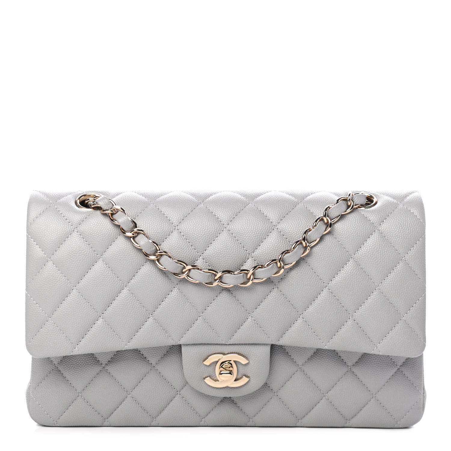 Chanel Caviar Quilted Medium Double Flap Grey 1 of 8