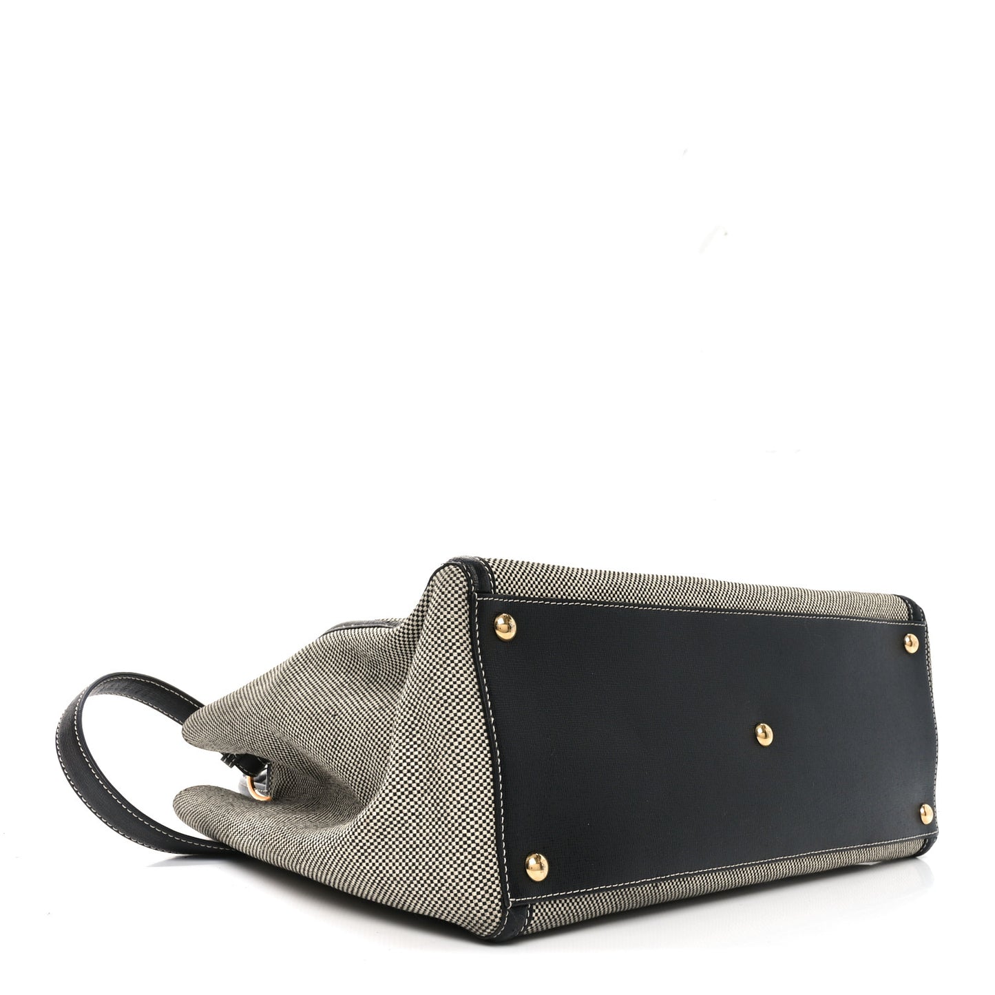 Canvas Vitello Regular 2Jours Tote White Black