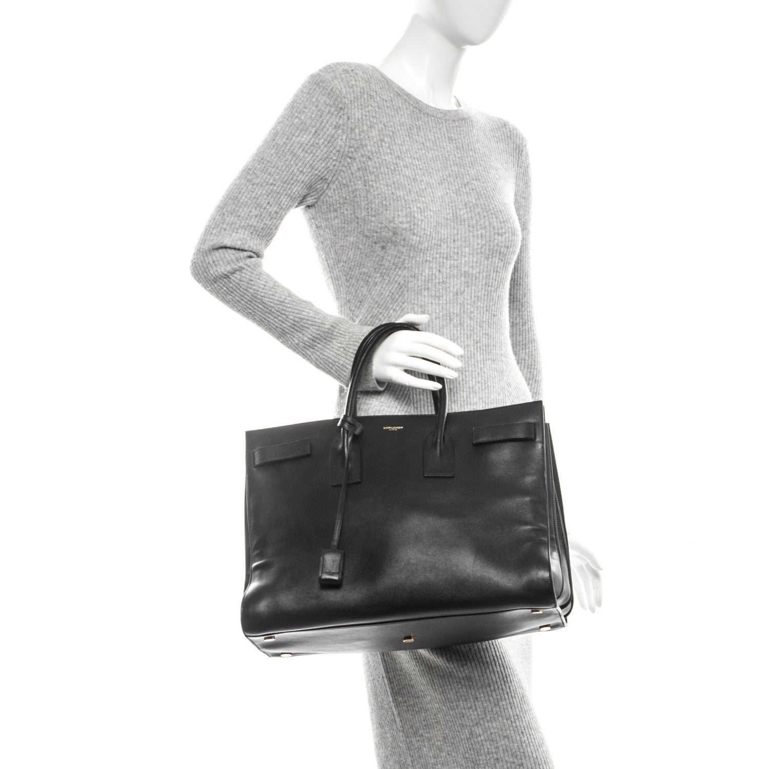 Saint Laurent Calfskin Large Sac De Jour Carryall Black 2 of 7