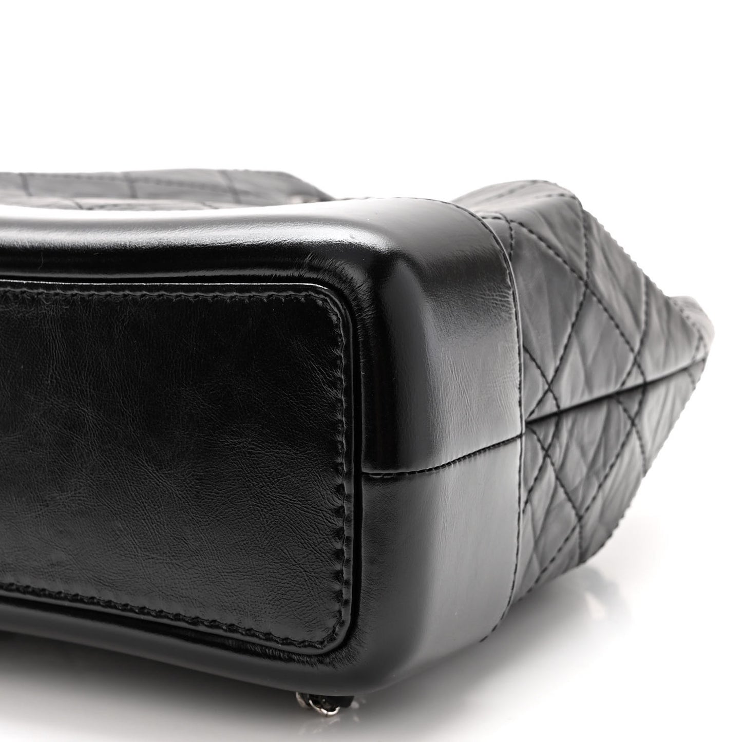 Aged Calfskin Quilted Small Gabrielle Backpack Black