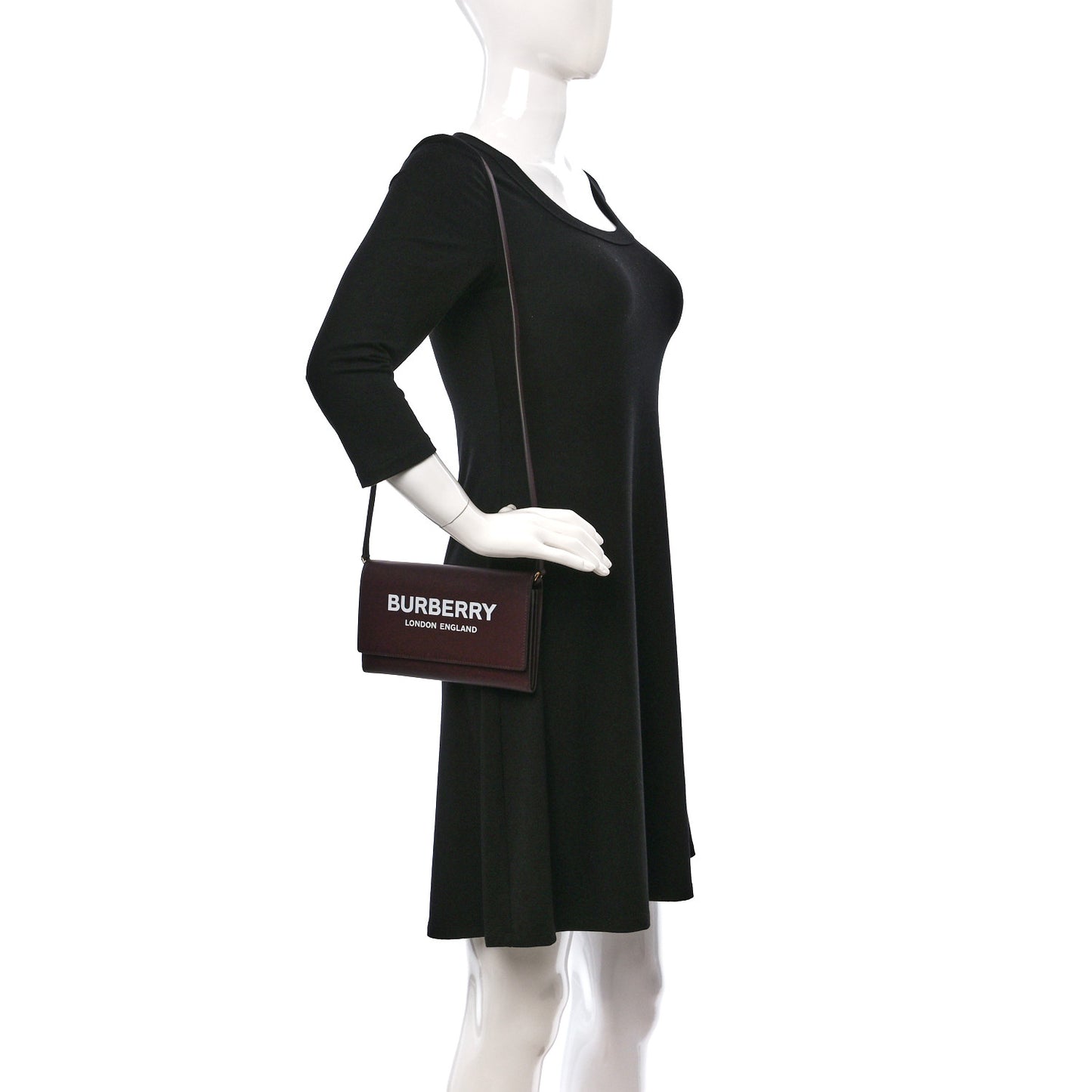 Calfskin Logo Hazelmere Wallet With Detachable Strap Deep Maroon