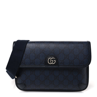 Gucci GG Supreme Monogram Small Ophidia Belt Bag Navy Black 1 of 9