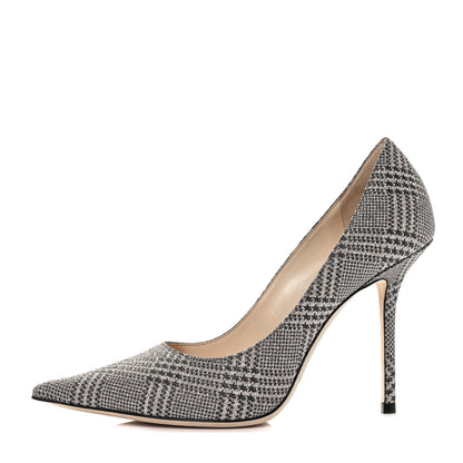 Jimmy Choo Prince Of Stars Glitter Fabric Love 100 Pumps 37.5 Silver 1 of 8