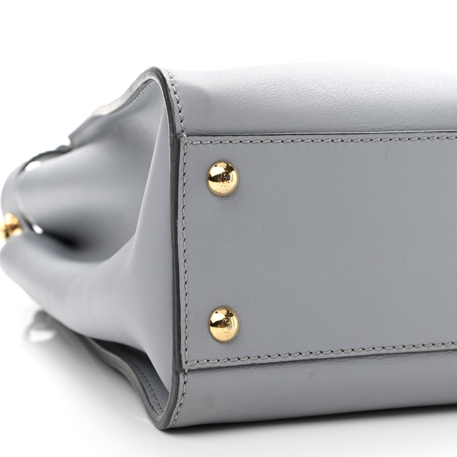Fendi Vitello Seta Shiny Nappa Medium Peekaboo Iconic Satchel Ardesia Amido 9 of 11