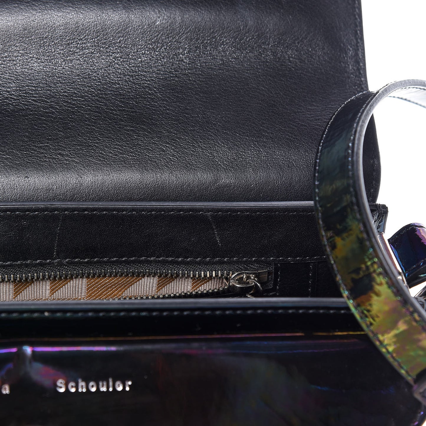 Holographic Patent Mini PS11 Classic Shoulder Bag Oil Slick