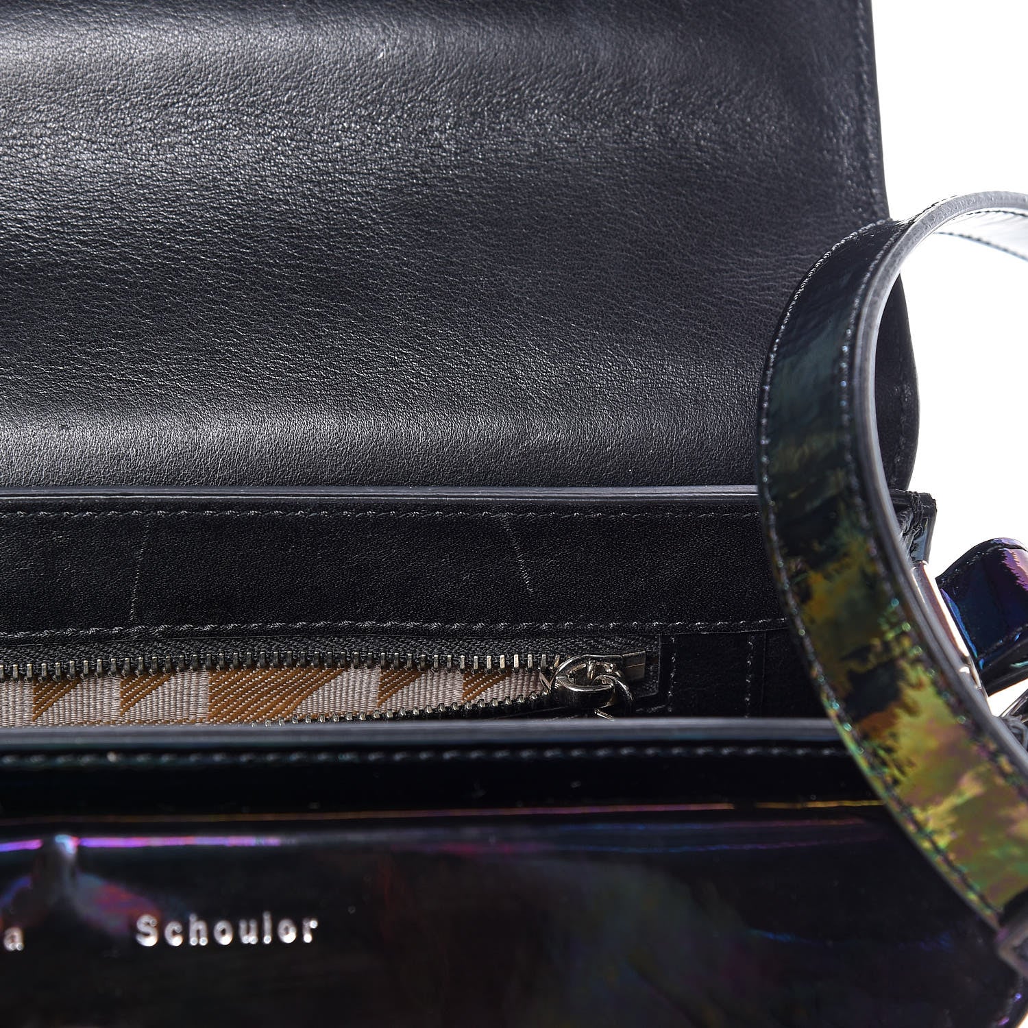 Proenza Schouler Holographic Patent Mini PS11 Classic Shoulder Bag Oil Slick 12 of 14
