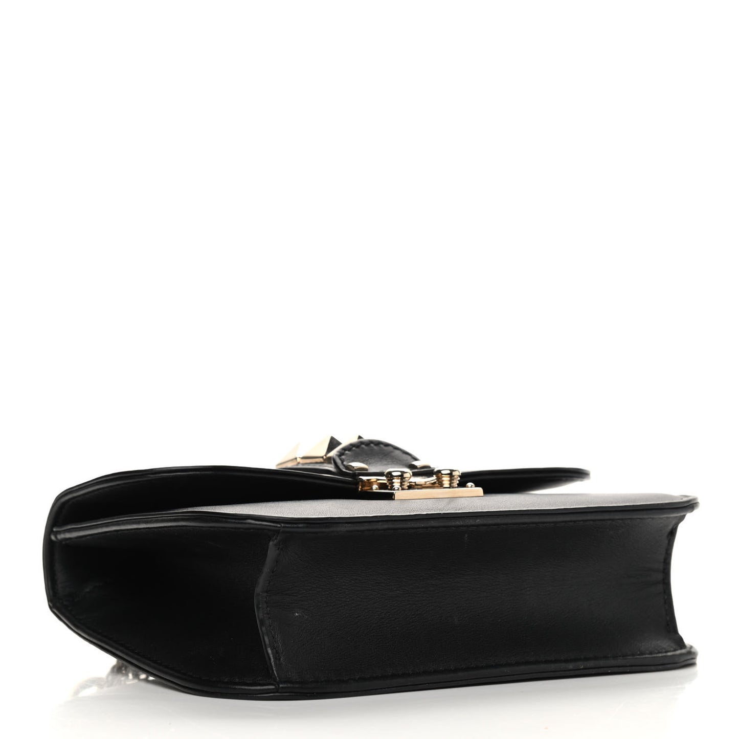 Vitello Small Glam Lock Rockstud Flap Black