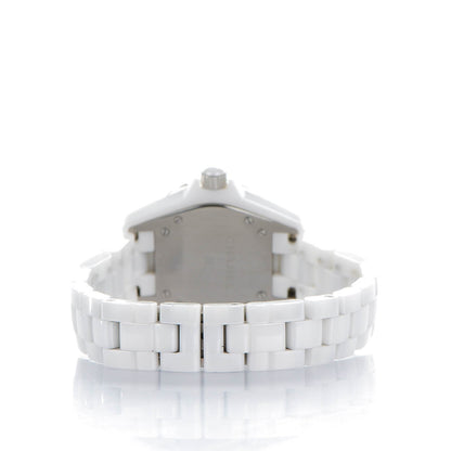 Chanel Stainless Steel Ceramic Diamond 33mm J12 Quartz Watch White 4 of 7