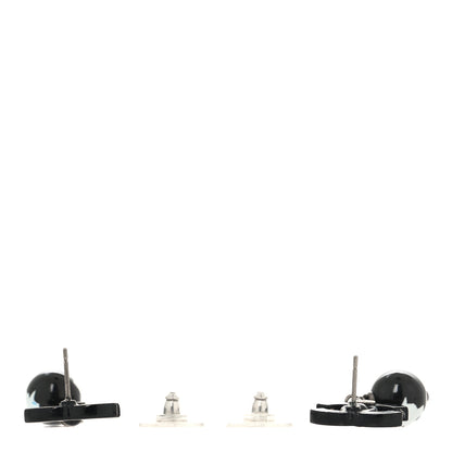 Chanel Enamel Bead CC Coco Drop Earrings Black 7 of 8