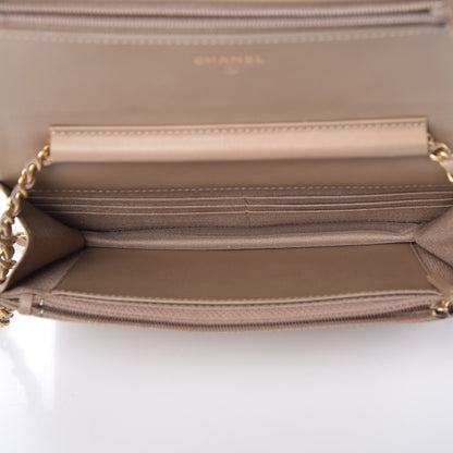 Chanel Metallic Aged Calfskin Reissue Wallet On Chain WOC Gold 5 of 9