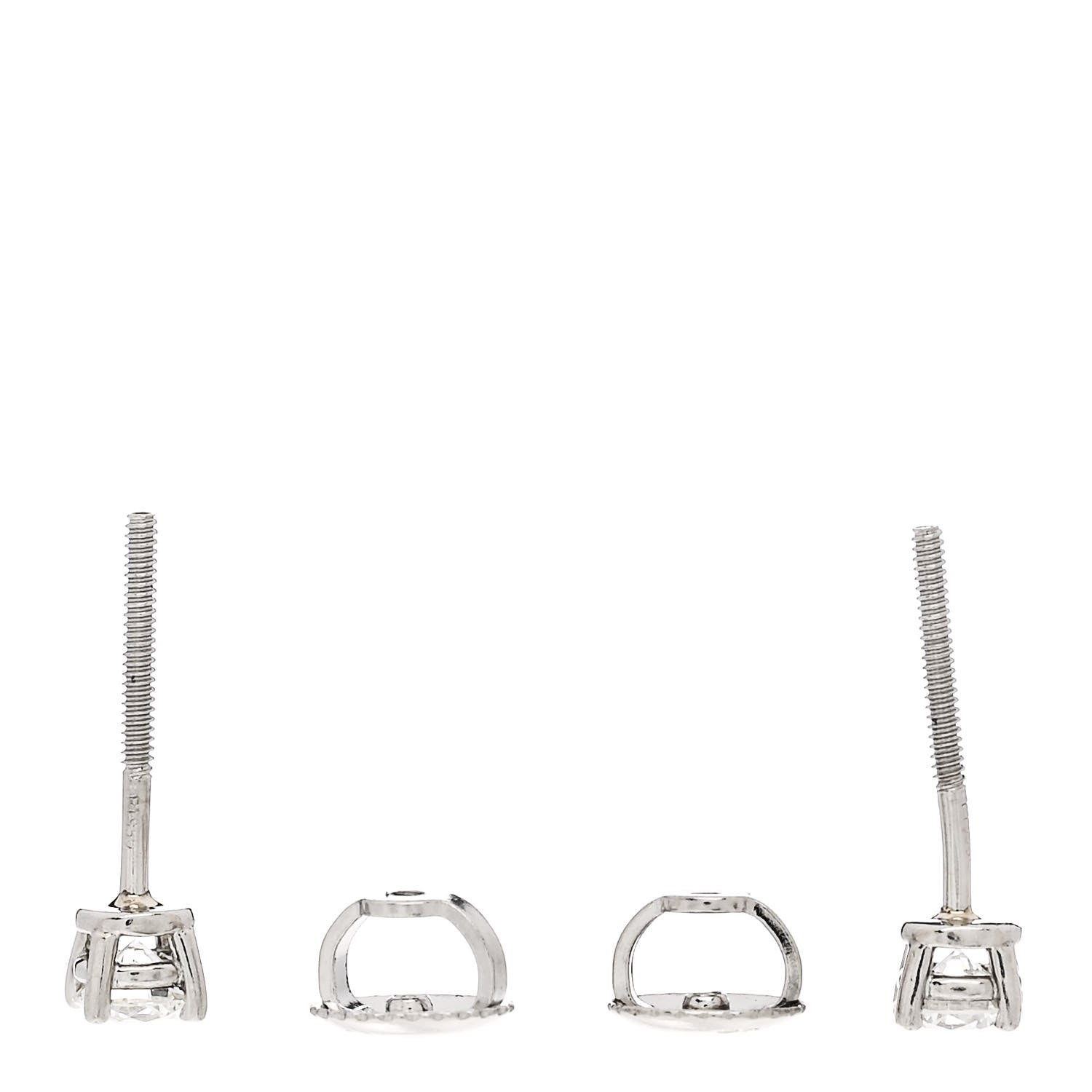 Tiffany Platinum Diamond .34ctw Solitaire Earrings 3 of 6