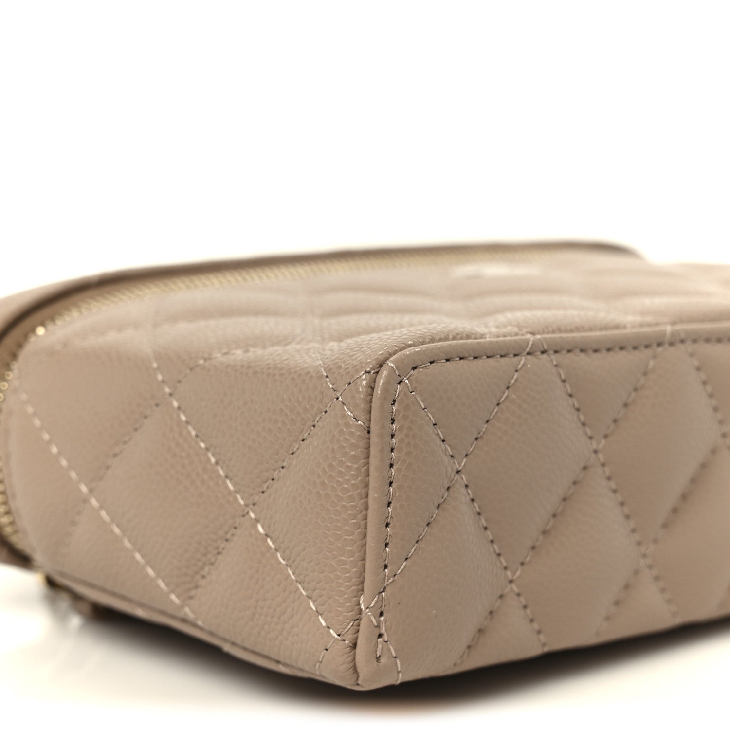 Chanel Caviar Quilted Top Handle Slim Vanity With Chain Dark Beige 9 of 11