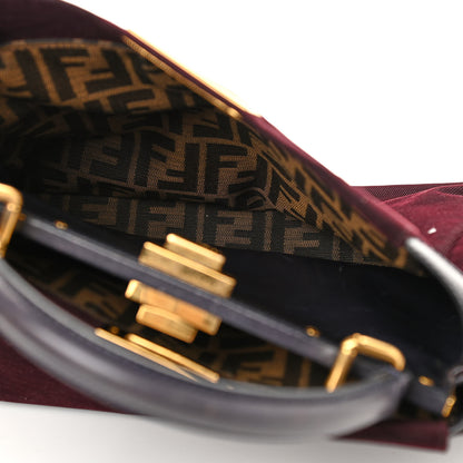 Fendi Denim Vitello Zucca Medium Peekaboo Iconic Satchel Vinaccia Blue Navy 5 of 12