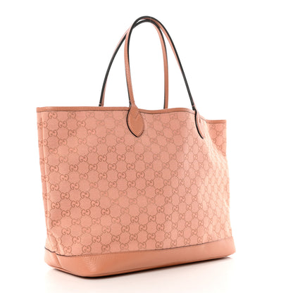 Gucci Monogram Textured Dollar Calfskin Large Ophidia Shopping Tote Cloche Rose Pink 2 of 8