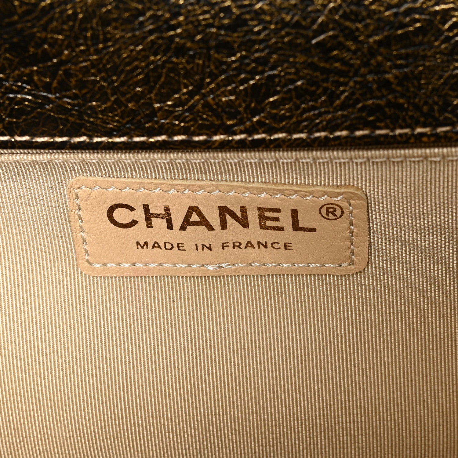 Chanel Metallic Crackled Calfskin Quilted Medium Boy Flap Black Gold 6 of 10