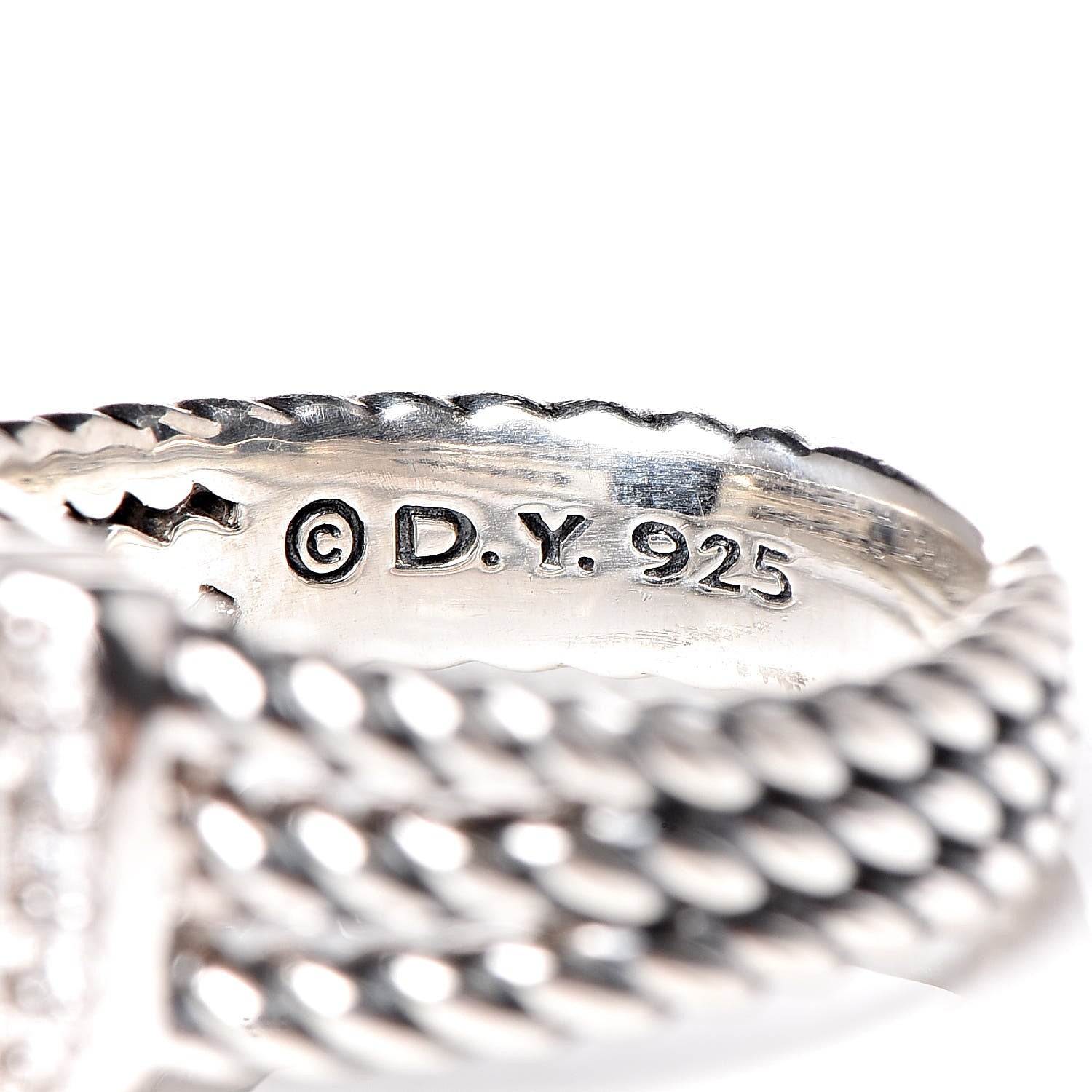 David Yurman Sterling Silver Diamond Black Onyx 10mm Petite Wheaton Ring 49 5 4 of 4