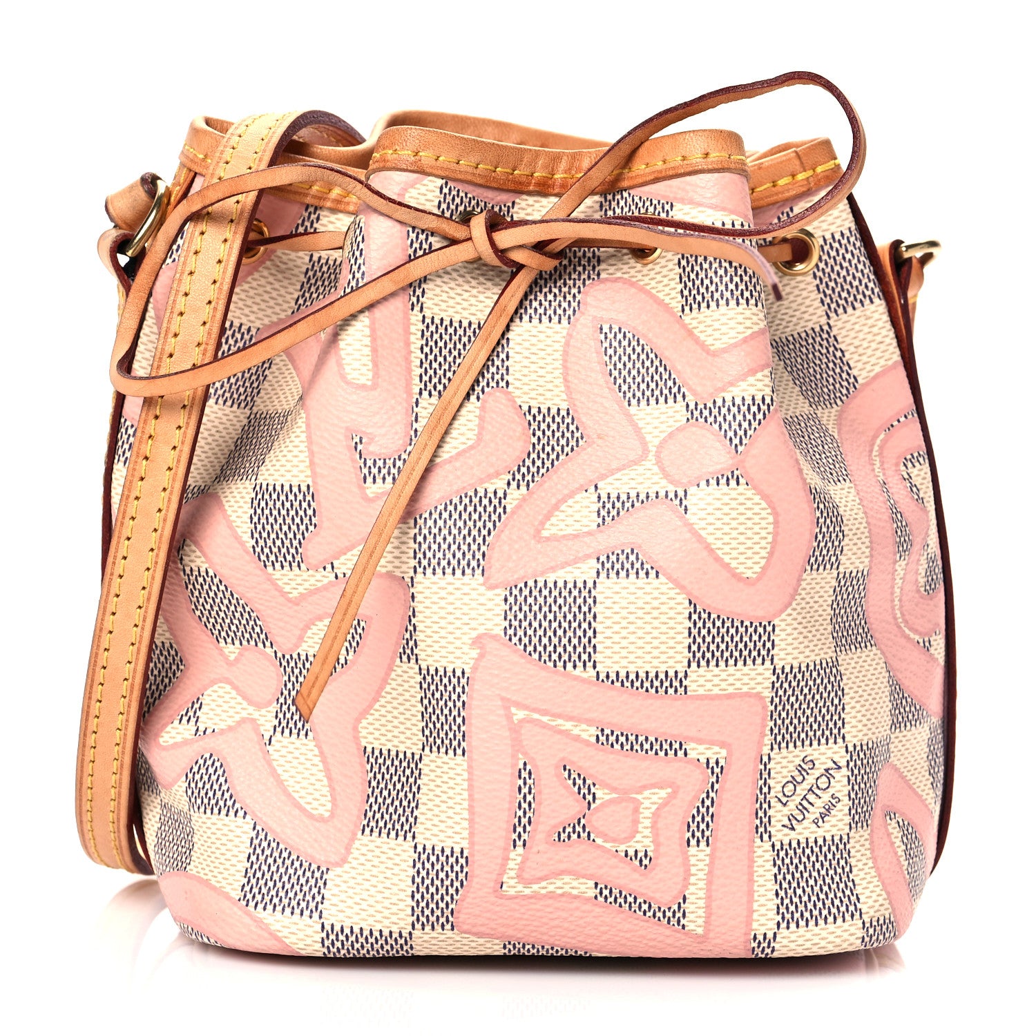 Louis Vuitton Damier Azur Tahitienne Nano Noe Rose Ballerine 1 of 10