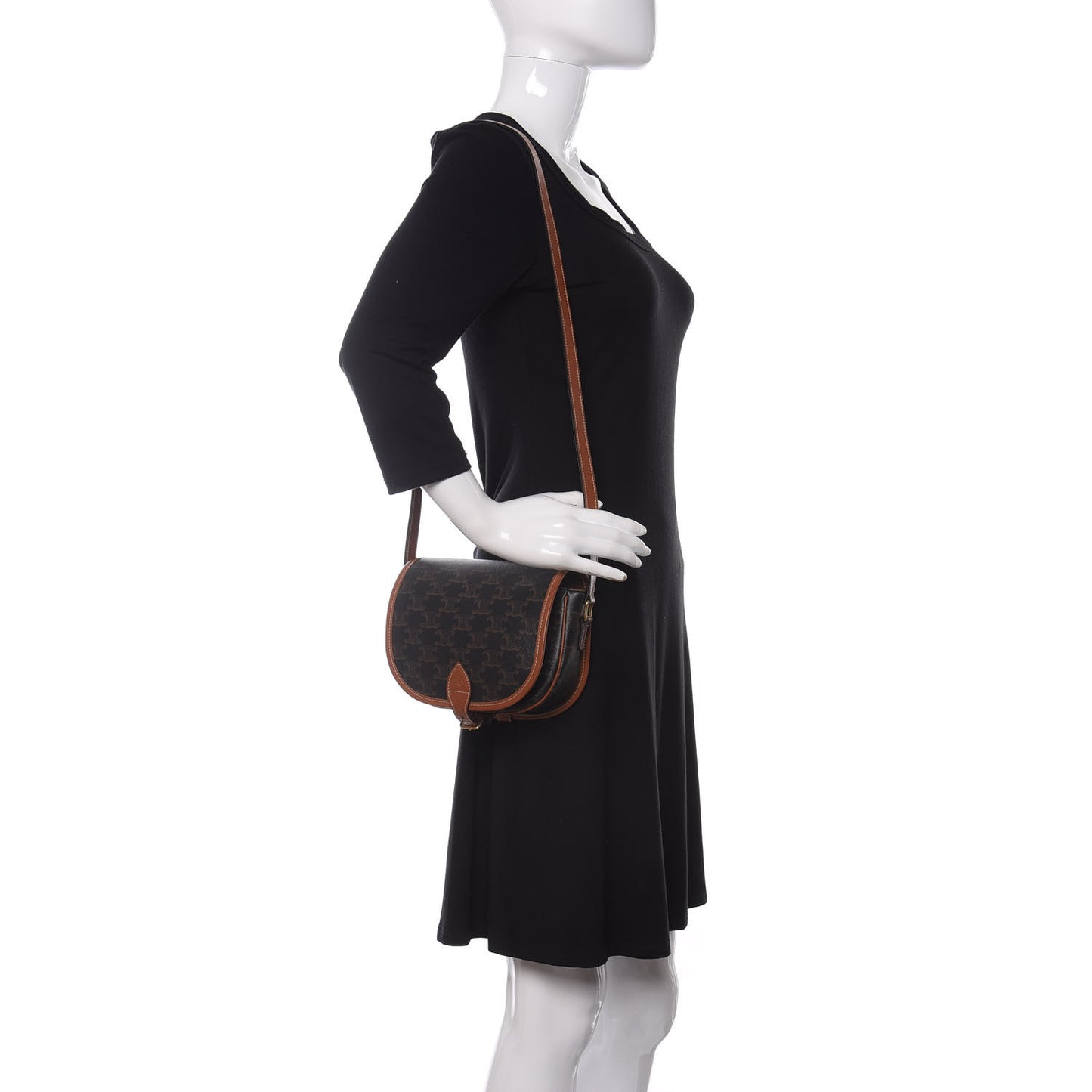 Triomphe Canvas Medium Folco Bag Tan