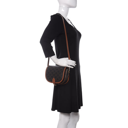 Celine Triomphe Canvas Medium Folco Bag Tan 2 of 8