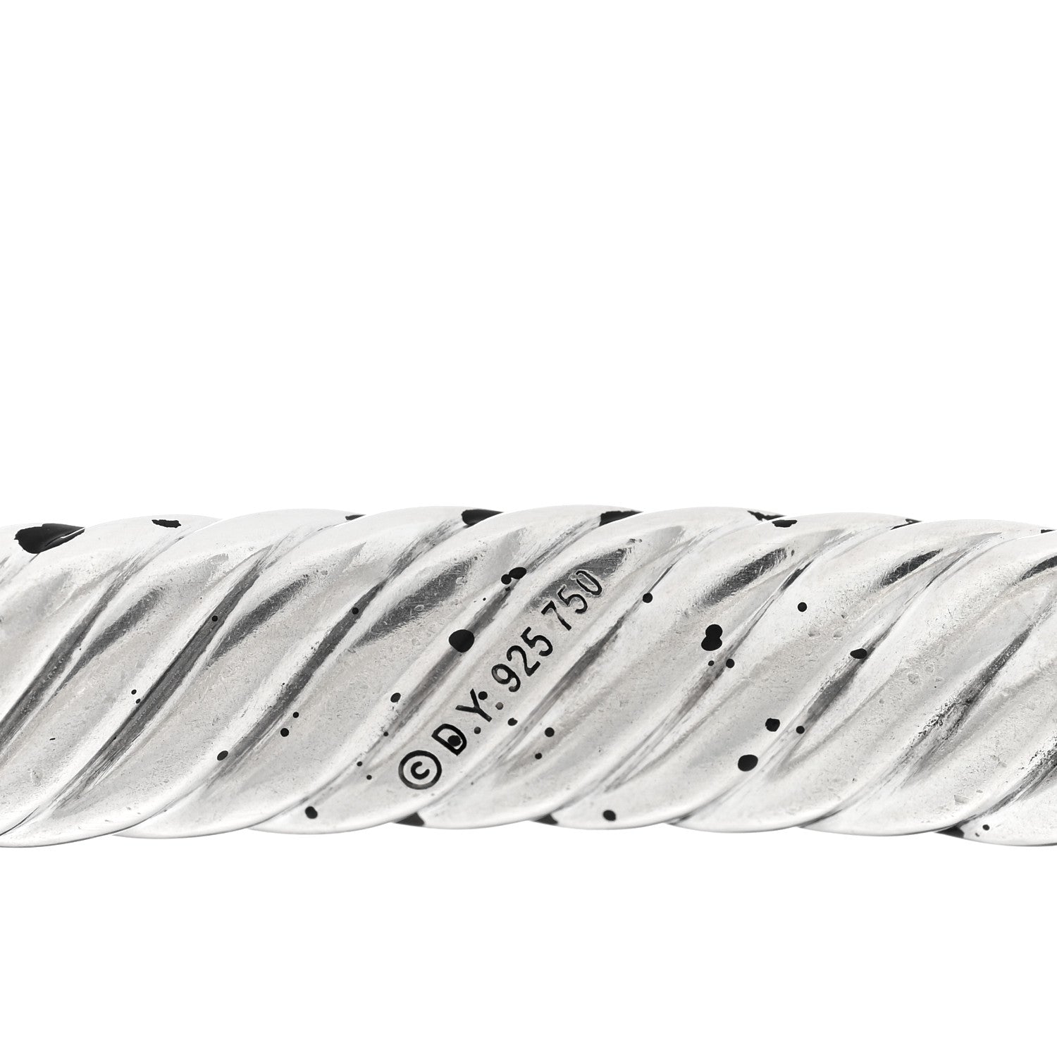 David Yurman Sterling Silver 14K Yellow Gold 7mm Cable Classic Hinged Buckle Bracelet 3 of 3