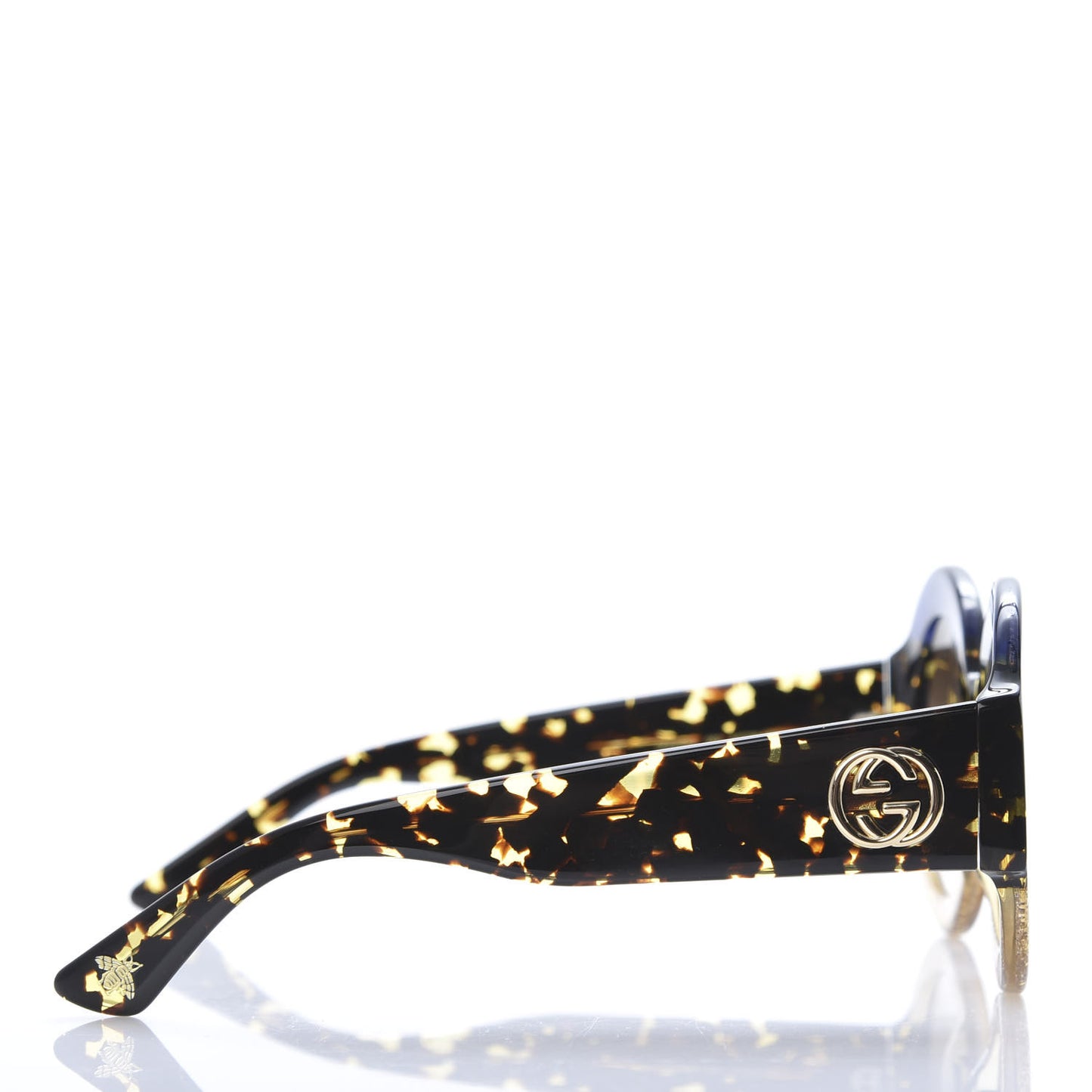 Acetate Round GG0084S Sunglasses Glitter Blue Multi