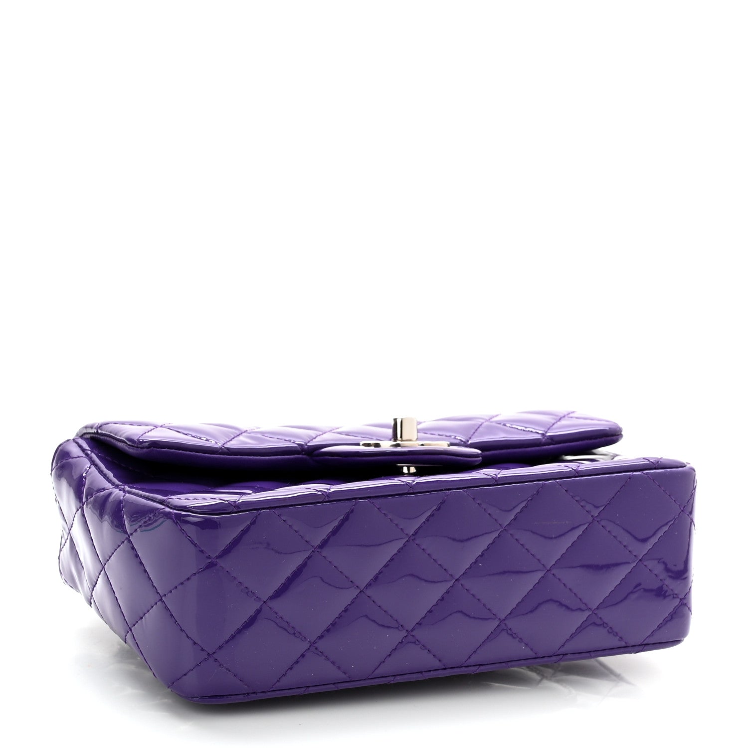 Chanel Patent Quilted Mini Rectangular Flap Purple 3 of 9