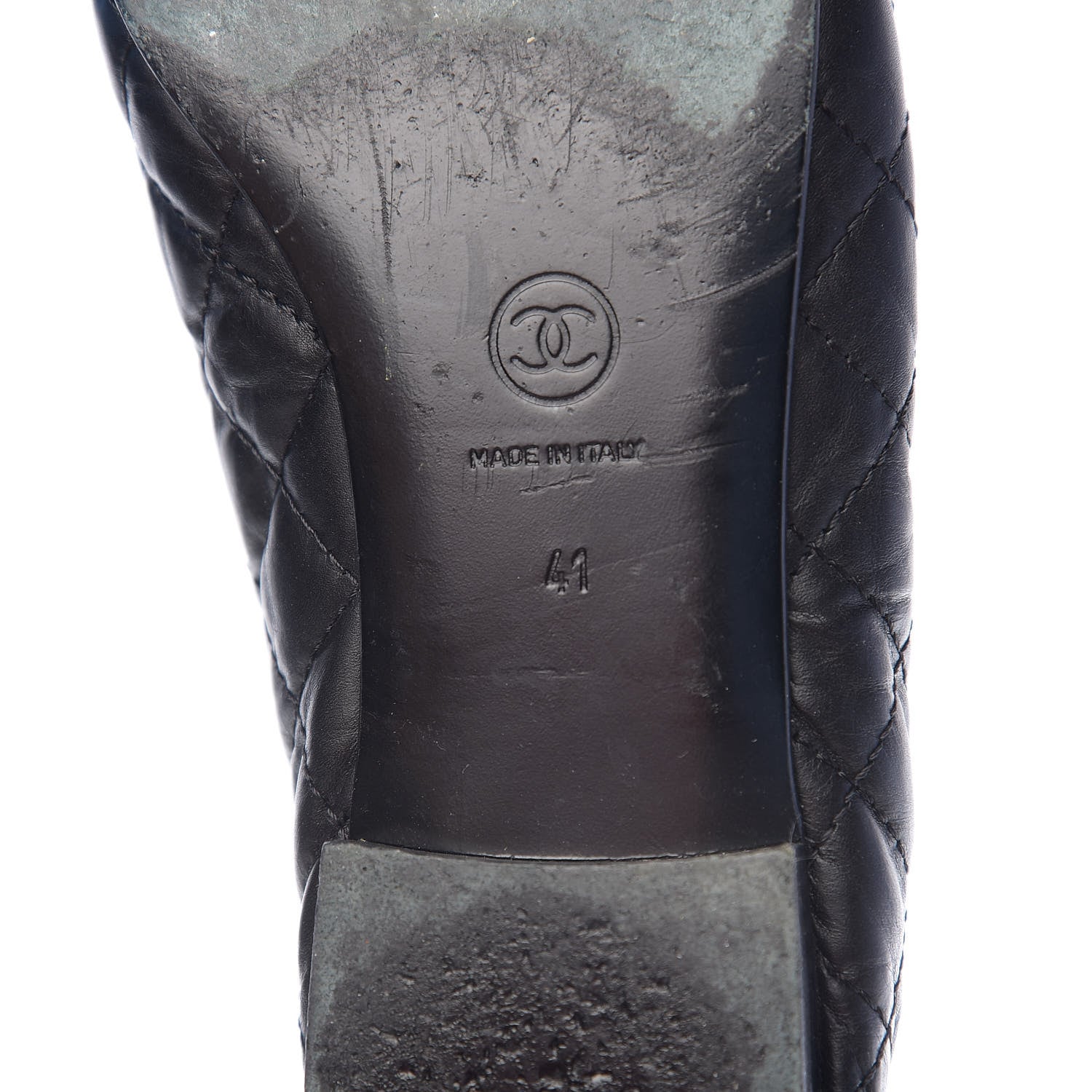 Chanel Aged Calfskin Quilted Cap Toe Ballerina Flats 41 Black 11 of 12