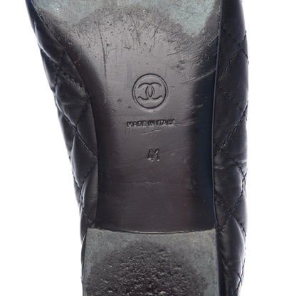 Chanel Aged Calfskin Quilted Cap Toe Ballerina Flats 41 Black 11 of 12