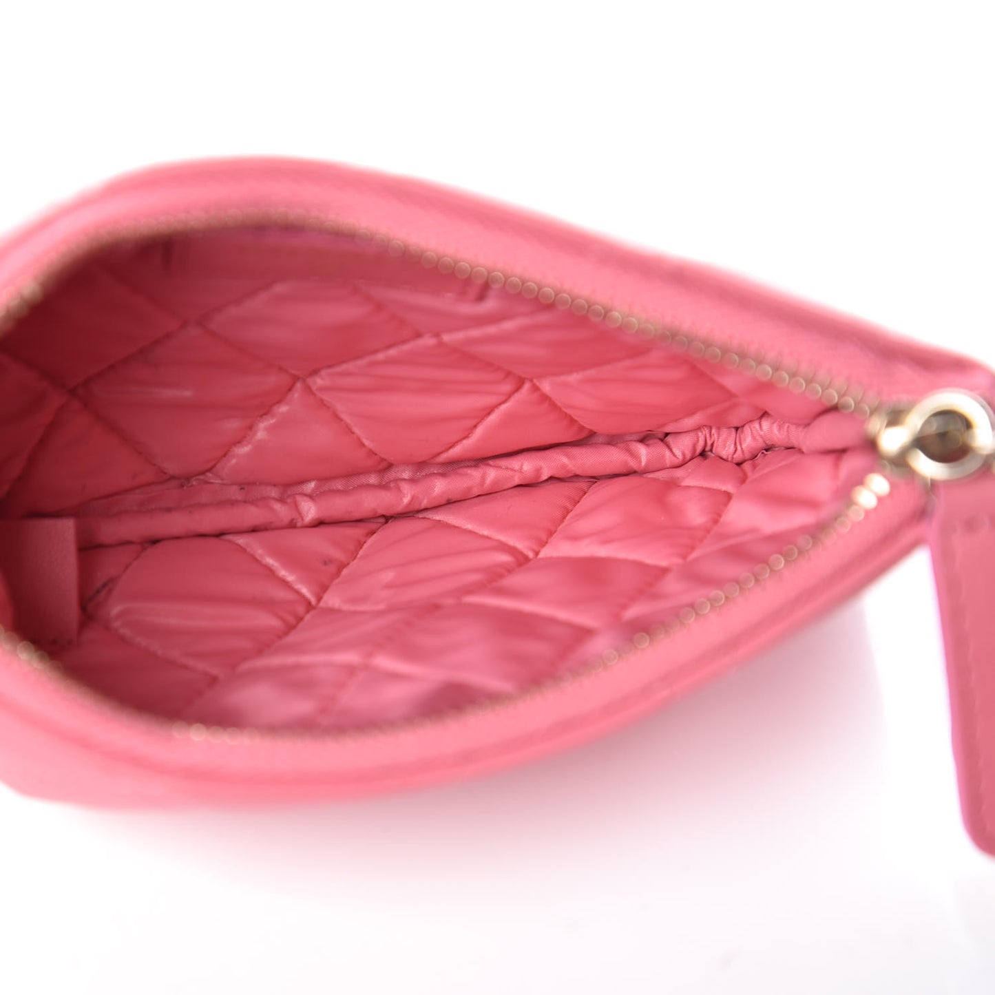 Lambskin Quilted Small Casino Cosmetic Case Pink
