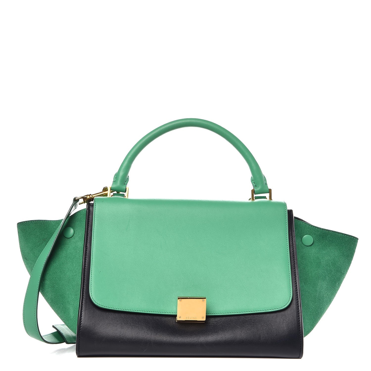 Celine Smooth Calfskin Suede Small Bi-Color Trapeze Palm 1 of 9